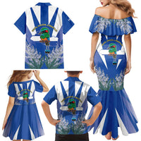 El Salvador Family Matching Mermaid Dress and Hawaiian Shirt Turquoise-Browed Motmot With Coat Of Arms - Wonder Print Shop
