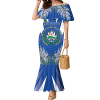 El Salvador Family Matching Mermaid Dress and Hawaiian Shirt Turquoise-Browed Motmot With Coat Of Arms - Wonder Print Shop
