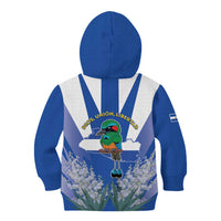 El Salvador Kid Hoodie Turquoise-Browed Motmot With Coat Of Arms - Wonder Print Shop