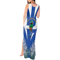 El Salvador Tank Maxi Dress Turquoise-Browed Motmot With Coat Of Arms - Wonder Print Shop