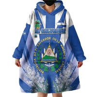 El Salvador Wearable Blanket Hoodie Turquoise-Browed Motmot With Coat Of Arms - Wonder Print Shop