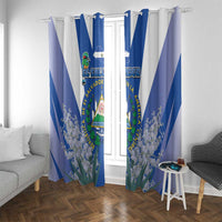 El Salvador Window Curtain Turquoise-Browed Motmot With Coat Of Arms - Wonder Print Shop
