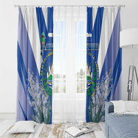 El Salvador Window Curtain Turquoise-Browed Motmot With Coat Of Arms - Wonder Print Shop