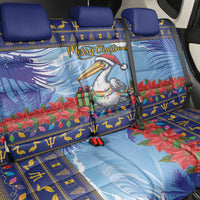 Barbados Christmas Back Car Seat Cover Pelican With Poinsettia - Wonder Print Shop
