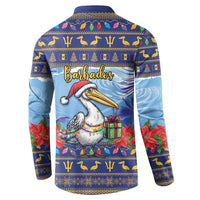 Barbados Christmas Button Sweatshirt Pelican With Poinsettia - Wonder Print Shop