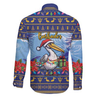 Barbados Christmas Family Matching Off The Shoulder Long Sleeve Dress and Hawaiian Shirt Pelican With Poinsettia - Wonder Print Shop