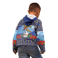 Barbados Christmas Kid Hoodie Pelican With Poinsettia - Wonder Print Shop