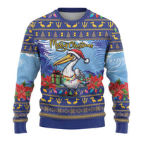 Barbados Christmas Ugly Christmas Sweater Pelican With Poinsettia - Wonder Print Shop