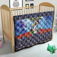 Barbados Christmas Quilt Pelican With Poinsettia - Wonder Print Shop