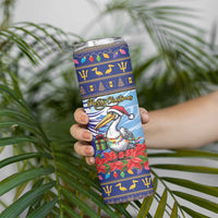 Barbados Christmas Skinny Tumbler Pelican With Poinsettia - Wonder Print Shop