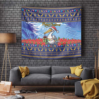 Barbados Christmas Tapestry Pelican With Poinsettia - Wonder Print Shop