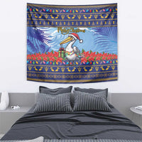 Barbados Christmas Tapestry Pelican With Poinsettia - Wonder Print Shop