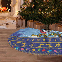 Barbados Christmas Tree Skirt Pelican With Poinsettia - Wonder Print Shop