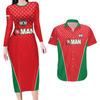Custom Oman Cricket Couples Matching Long Sleeve Bodycon Dress and Hawaiian Shirt We Are Champions - Wonder Print Shop