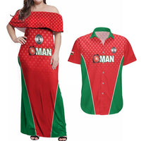 Custom Oman Cricket Couples Matching Off Shoulder Maxi Dress and Hawaiian Shirt We Are Champions - Wonder Print Shop