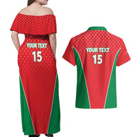 Custom Oman Cricket Couples Matching Off Shoulder Maxi Dress and Hawaiian Shirt We Are Champions - Wonder Print Shop