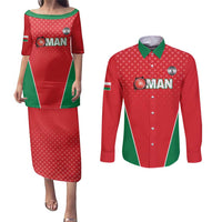 Custom Oman Cricket Couples Matching Puletasi and Long Sleeve Button Shirt We Are Champions - Wonder Print Shop