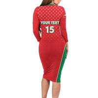 Custom Oman Cricket Family Matching Long Sleeve Bodycon Dress and Hawaiian Shirt We Are Champions - Wonder Print Shop