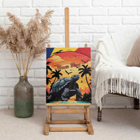 Personalised Seychelles Aldabra Giant Tortoise Canvas Wall Art Beach Sunset - Wonder Print Shop