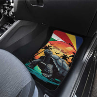 Personalised Seychelles Aldabra Giant Tortoise Car Mats Beach Sunset - Wonder Print Shop