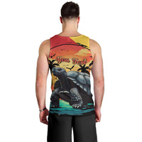 Personalised Seychelles Aldabra Giant Tortoise Men Tank Top Beach Sunset - Wonder Print Shop
