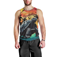 Personalised Seychelles Aldabra Giant Tortoise Men Tank Top Beach Sunset - Wonder Print Shop
