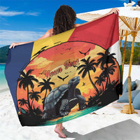 Personalised Seychelles Aldabra Giant Tortoise Sarong Beach Sunset - Wonder Print Shop