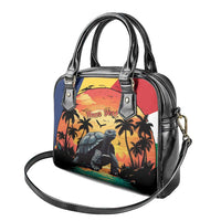 Personalised Seychelles Aldabra Giant Tortoise Shoulder Handbag Beach Sunset
