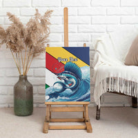 Personalised Seychelles Sailfish Canvas Wall Art With Coat Of Arms - Wonder Print Shop