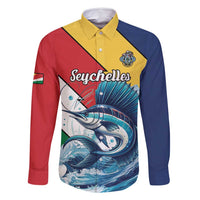 Personalised Seychelles Sailfish Family Matching Off Shoulder Maxi Dress and Hawaiian Shirt With Coat Of Arms - Wonder Print Shop