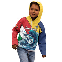 Personalised Seychelles Sailfish Kid Hoodie With Coat Of Arms - Wonder Print Shop