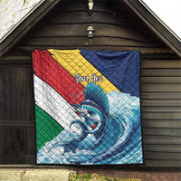 Personalised Seychelles Sailfish Quilt With Coat Of Arms - Wonder Print Shop