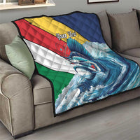 Personalised Seychelles Sailfish Quilt With Coat Of Arms - Wonder Print Shop