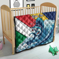Personalised Seychelles Sailfish Quilt With Coat Of Arms - Wonder Print Shop