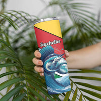 Personalised Seychelles Sailfish Skinny Tumbler With Coat Of Arms - Wonder Print Shop