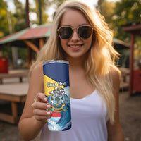 Personalised Seychelles Sailfish Skinny Tumbler With Coat Of Arms - Wonder Print Shop