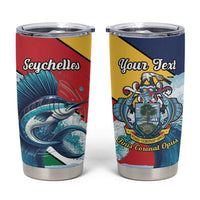 Personalised Seychelles Sailfish Tumbler Cup With Coat Of Arms - Wonder Print Shop