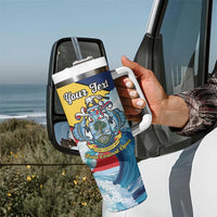 Personalised Seychelles Sailfish Tumbler With Handle With Coat Of Arms - Wonder Print Shop