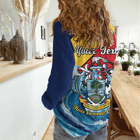 Personalised Seychelles Sailfish Women Casual Shirt With Coat Of Arms - Wonder Print Shop