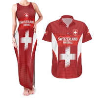 Custom Switzerland Football 2026 Couples Matching Tank Maxi Dress and Hawaiian Shirt Hopp Schwiiz - Wonder Print Shop