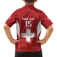 Custom Switzerland Football 2026 Family Matching Long Sleeve Bodycon Dress and Hawaiian Shirt Hopp Schwiiz - Wonder Print Shop