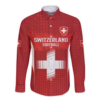 Custom Switzerland Football 2026 Long Sleeve Button Shirt Hopp Schwiiz - Wonder Print Shop