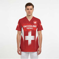 Custom Switzerland Football 2026 Scrub Top Hopp Schwiiz - Wonder Print Shop