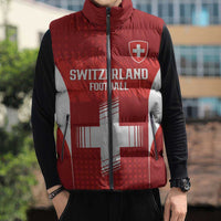 Custom Switzerland Football 2026 Sleeveless Puffer Jacket Hopp Schwiiz - Wonder Print Shop
