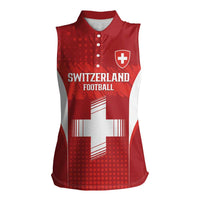 Custom Switzerland Football 2026 Women Sleeveless Polo Shirt Hopp Schwiiz - Wonder Print Shop
