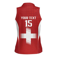 Custom Switzerland Football 2026 Women Sleeveless Polo Shirt Hopp Schwiiz - Wonder Print Shop
