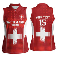 Custom Switzerland Football 2026 Women Sleeveless Polo Shirt Hopp Schwiiz - Wonder Print Shop