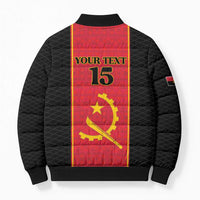 Custom Angola Football Bomber Puffer Jacket Come On Palancas Negras - Wonder Print Shop