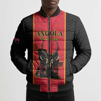 Custom Angola Football Bomber Puffer Jacket Come On Palancas Negras - Wonder Print Shop