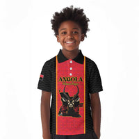 Custom Angola Football Kid Polo Shirt Come On Palancas Negras LT15